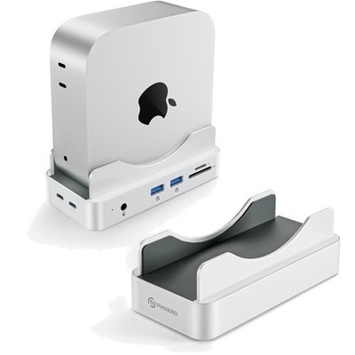 Aluminum Stand Dock for Mac Mini M4 with 8TB Storage Expansion & Cooling