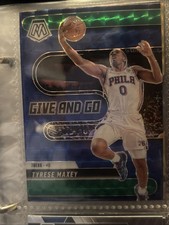 2024-25 Panini Mosaic - Give and Go Tyrese Maxey #12 Green Mosaic Prizm