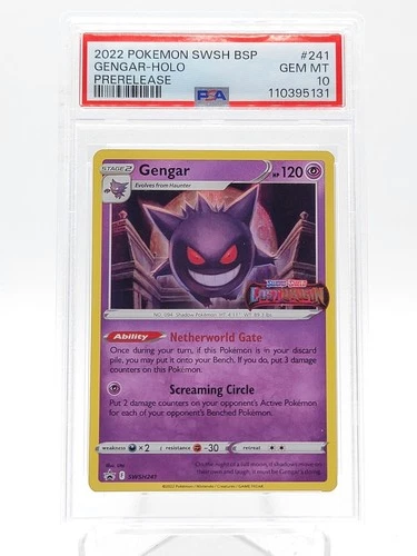 GENGAR 2022 POKEMON SWSH BLACK STAR PROMO HOLO PRERELEASE #SWSH241 PSA 10 Q3963