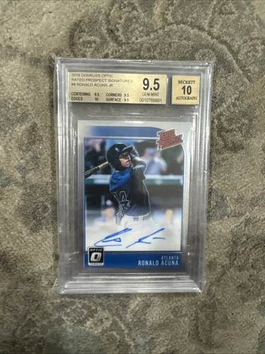 Ronald Acuña 2018 DONRUSS OPTIC ROOKIE AUTO BGS 9.5+/10