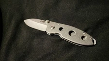 CRKT Squid Holey 2491 Burnley Design EDC 2.247" Stonewashed Drop Folding Knife