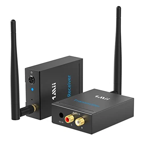 1Mii Wireless Audio Transmitter and Receiver, 2.4GHz Long Range Transmitter and