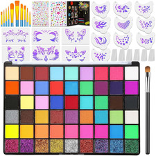 Professional Face Painting Kit for Kids and Adults   54 Color Water Activated Co
