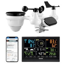 VEVOR 7-in-1 Wi-Fi Weather Station, 7.5-Inch VA Display, Solar Powered Wireless