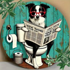Retro Border Collie Tin Metal Signs Home Decor Wall Garden 8x8