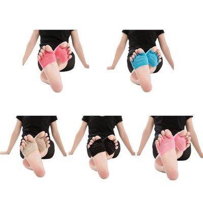 Woman Cotton Five Finger Sock Thin Sock Breathable Solid Color Cotton Half Sock