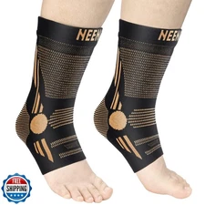 NEENCA Ankle Brace for Pain Relief, 2 Pack Compression Ankle Sleeves Set. Ank