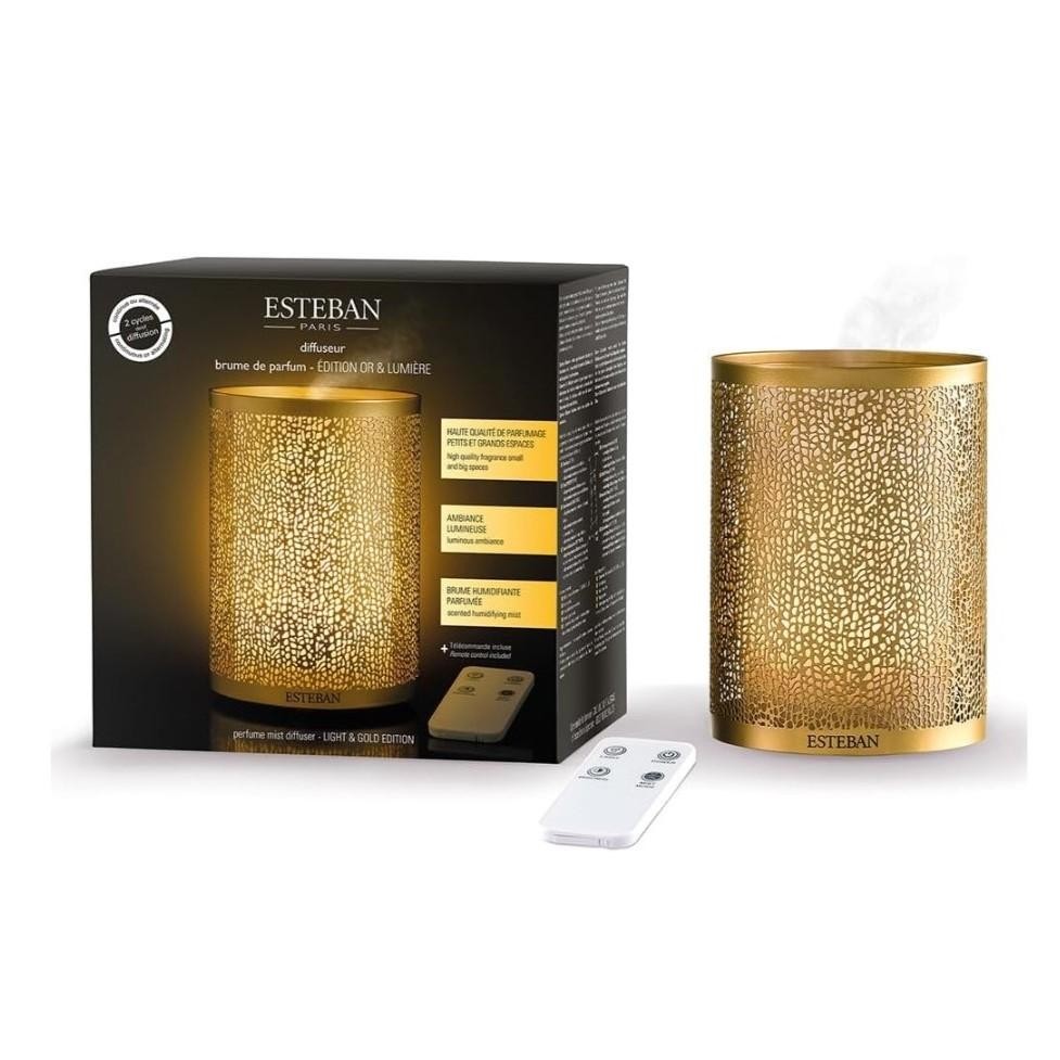 Diffuseur Esteban Or et Lumière - Créez une ambiance spa relaxante dans votre salon