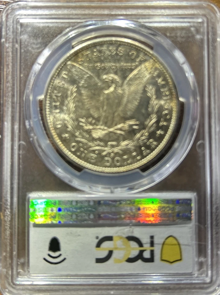 1881S Morgan Silver Dollar $1 PCGS MS 65 gold tone reverse  - Image 3 of 4