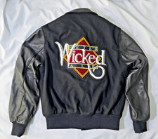 Vintage Petes Wicked Ale Varsity Jacket Dehen Mens M Black Wool Leather USA Made