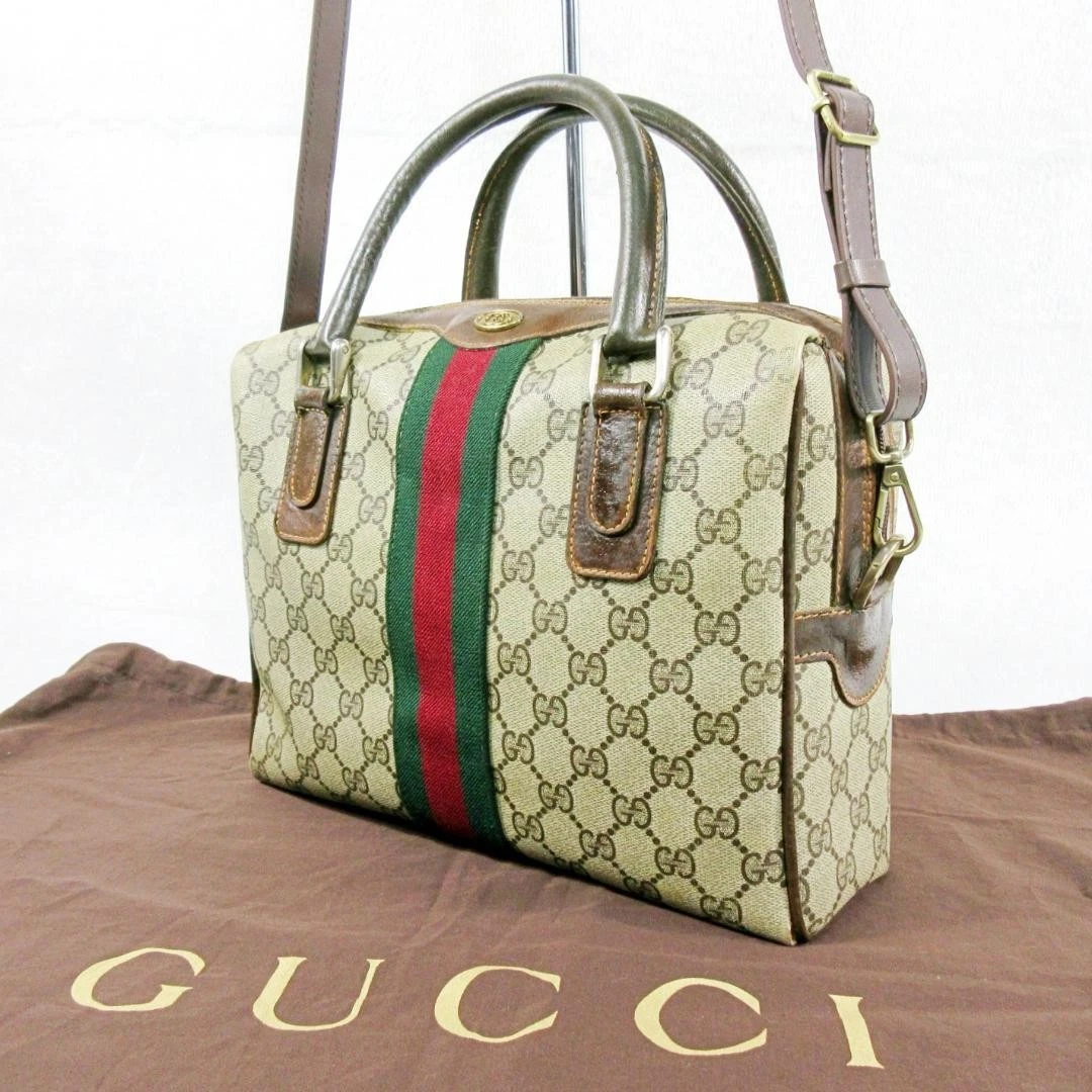 ANCIEN SAC BANDOULIÈRE GUCCI 2 voies ligne Sherry motif GG #PGCVBC