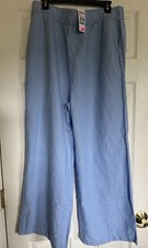 Vineyard Vines Newport Blue Linen Blend Wide Leg Elastic Pull On Pants XL NWT