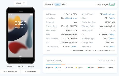 Apple iPhone 7 32 GB Negro Desbloqueado A1660 - Borde dañado, problemas celulares - PIEZAS - Imagen 21 de 24