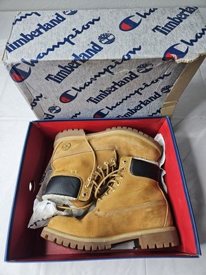 Timberland X Champion Premium 6  Boots Wheat Nubuck W/ Shearling Lining US 9m