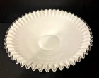 Big 14" Fenton Silver Crest White Milk Glass Round Centerpiece Console Bowl RARE