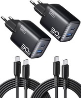 30W Usb C LadegeräT 2-Pack, [Usbc + Usba] SchnellladegeräT Mit Kabel, Gan