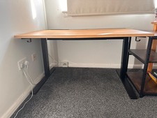 IKEA MITTZON desk (oak veneer top with black metal frame), size 120 × 80 cm