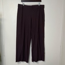 Eileen Fisher Viscose Wide Leg Pants Brown Quiet Luxury Minimalist Capsule Sz L