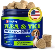Flea and Tick Natural Prevention for Dogs Chewable, Flea & Tick 30 Chews Dog