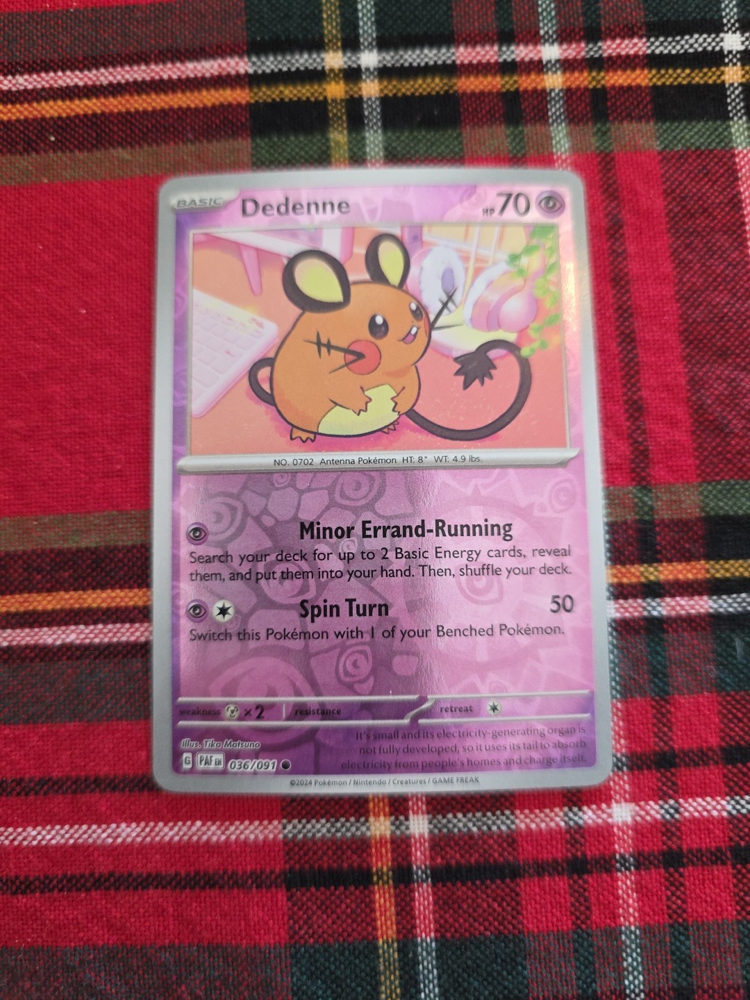 Dedenne [Reverse Holo]  36/91 Pokémon TCG Paldean Fates