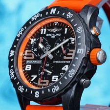 Breitling Endurance Pro 44mm Black Dial, New Orange Strap, Full Set 2022 18