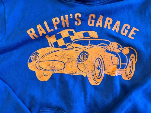 Polo Ralph Lauren Boys Blue Fleece Hoodie Sz XL (18/20) Ralph's Garage Race Car - Picture 2 of 9