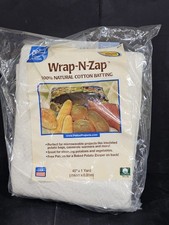 Pellon Natural Wrap-N-Zap Cotton Quilt Batting 45" x 36" 1 Pack Sealed USA Made