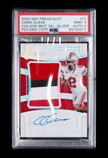 2022 National Treasures CHRIS OLAVE (RC) COLLEGE MAT. SG - SILVER #72 PSA 9 Mint