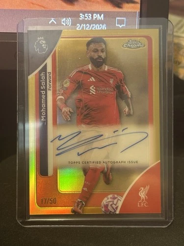 2025-26 Topps Premier League Mohamed Salah Gold Autograph /50
