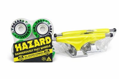 NEW Tensor Trucks Yellow 5.5 Axle With Hazard Wheels 55mm
