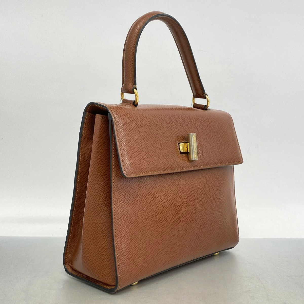 Celine Leather Handbag Brown Gold Hardware Women Perfect