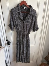 Vintage 80s Lynda Pizzuto for Phoebe Abstract Print Midi Shirtdress Sz 3/4 XS