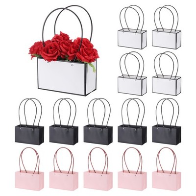 Flower Gift Bags, 30 Pack Paper Bouquet Bags Rectangle Flower Box
