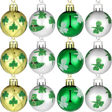 St. Patrick's Day 12-Pack Hanging Shamrock Ornaments for Tree Decorations
