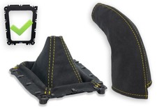 FUR MAZDA MX5 NA SCHALTMANSCHETTE HANDBREMSSACK ALCANTARA NAHT GELB + RAHMEN