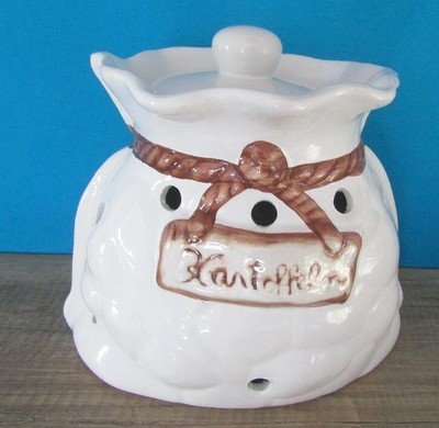 GROßER KERAMIK KARTOFFEL-BEHÄLTER MIT DECKEL ALS SACK GEFERTIGT | eBay