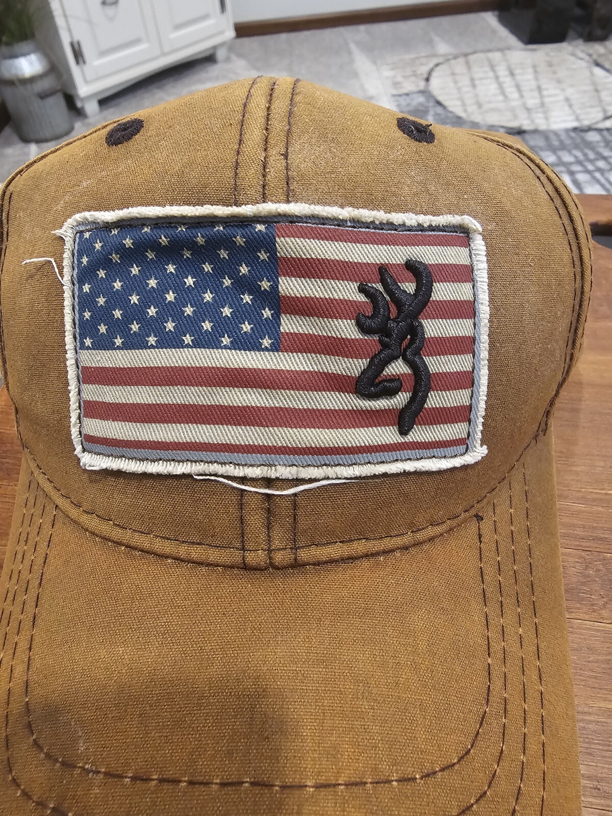 Browning American Flag Patch Hat Cap Strap Back (… - image 2