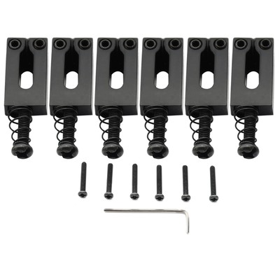 Musiclily Pro 6Pcs Black 10.5mm Modern Zinc Alloy Bridge Saddle For ST TL Guitar