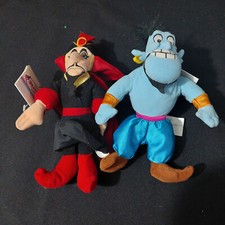 Disney Aladdin. Genie 8" and Jafar 10".Bean Bags. with Tags