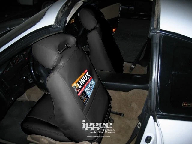 FOR  1991-95 TOYOTA MR2 IGGEE S.LEATHER CUSTOM FIT 2 FRONT SEAT COVERS 13 COLORS - Image 2 of 4