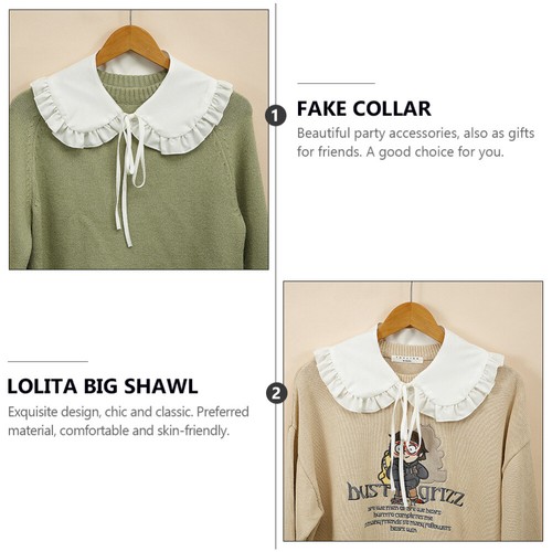 Shirts Fake Collar Lace Spread Shawl Women False Collar Lace Poncho Collar - Picture 8 of 12