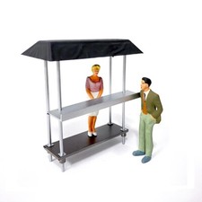 Fly Slot 60004 Dekoration Teamstand Boxengasse schwarz 1:32