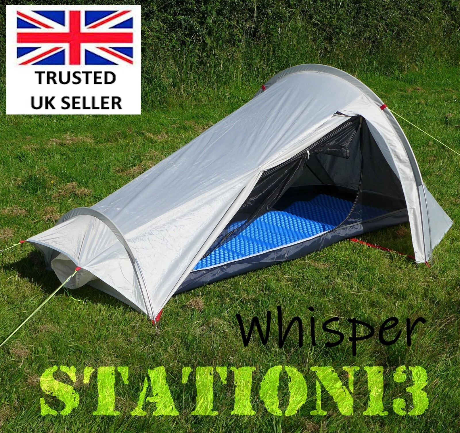 1 Man Tent - STATION13 Whisper - 1 Person Backpacking Camping Tent - Just 1.3kgs