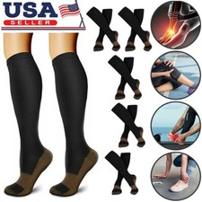 3 Pairs Knee High Compression Socks 20-30 mmHg Closed Toe Sox Surgical Stockings