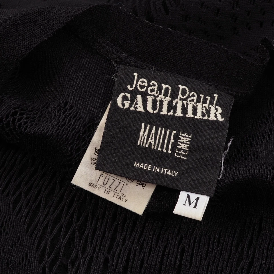 Vestido Jean Paul Gaultier Vintage Tejido Transparente Negro Largo Malla M Mediano JPG 90s Foto 4 de 4
