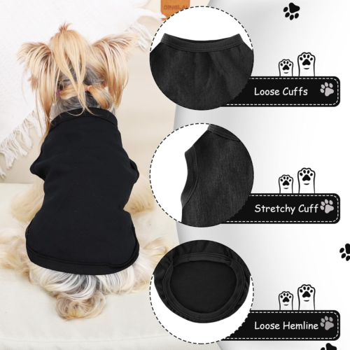 Dog Shirt Vest Clothes for Small Dogs Boy Girl Summer Solid Stretchy Puppy T-Shi - Picture 6 of 12