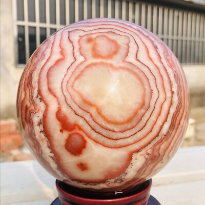 2940g Natural Rhodochrosite Quartz Crystal Red Gem Ball Mineral Specimen Healing