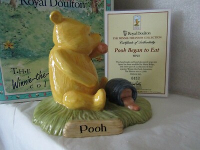 POOH BEGANN ZU ESSEN WP28 LARGE SIZE LIMITED EDITION ROYAL DOULTON DISNEY NEU & OVP