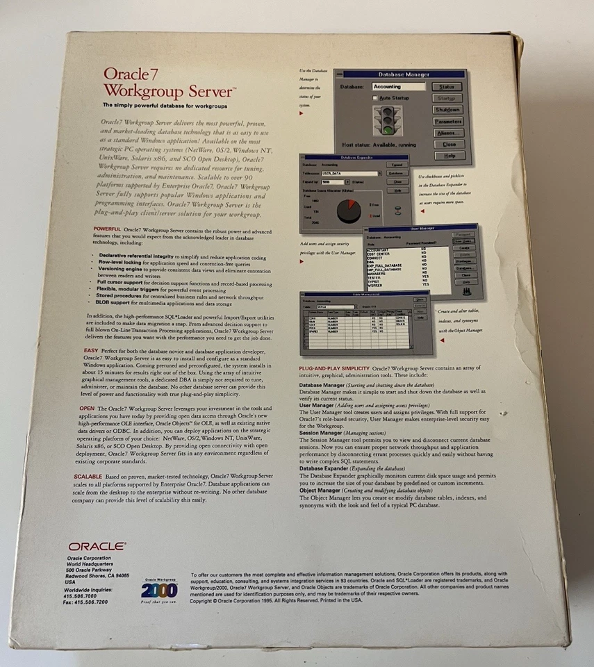 Oracle7 Workgroup Server Release 7.1 For MS Windows NT New Never Installed "OB" - Image 2 of 4