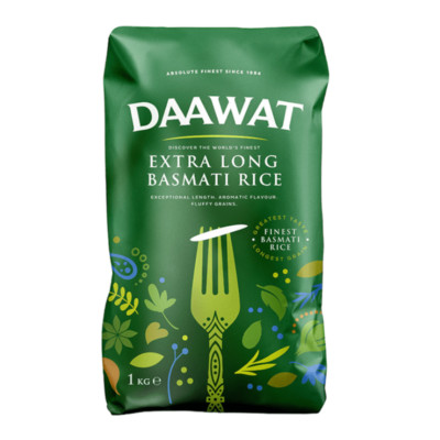 Daawat 1kg Extra Langkorn Basmati Reis Indisch Long Grain Rice